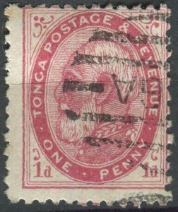 Tonga 1886 SG1b 1d King George I #7 FU