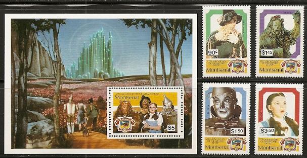 Montserrat 721-5 1989 Wizard of Oz set and s.s.