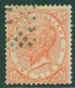 Italy Scott 33 Due Lire 1863 Victor Emanuel CV$125