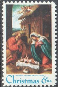 1970 Christmas Nativity Single 6c Postage Stamp, Sc# 1414, MNH, OG