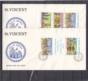 St. Vincent. Scott cat. 457a-458a. Carnival s/sheets. 2 Long First day covers. ^