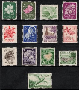 NORFOLK ISLAND 1960/62 Flora & Fauna; Scott 29-41, SG 24/36; MNH