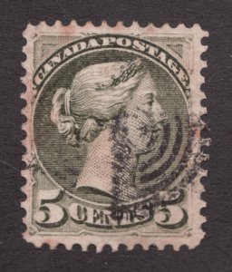 Nice cancel : 1894 Canada Sc# 42 - 5¢ Small Queen Victoria - Used Cv$7