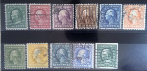 Scott #331-340,343-344 - Used - FW Lot - 1908