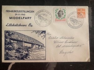 1942 Middelfart Denmark First Day Cover FDC The Bridge