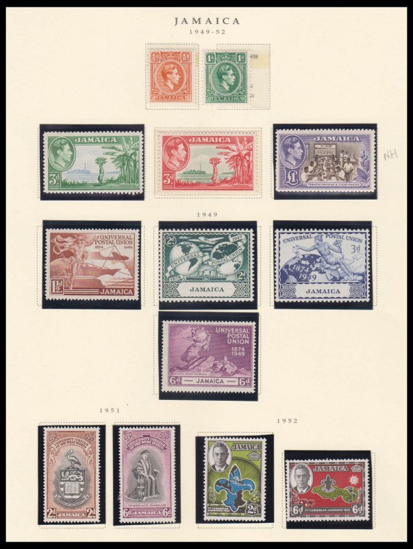 JAMAICA - 1919-52 SELECTED STAMPS - 58V - MINT LH