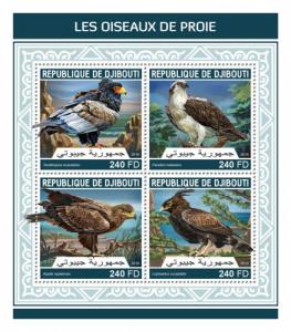 DJIBUTI - 2018 - Birds of Prey - Perf 4v Sheet - MNH