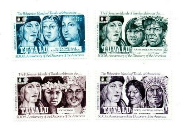 Tuvalu 1992 SC 594-7 - Columbian Stamp Expo - Set of 4 Stamps - MNH