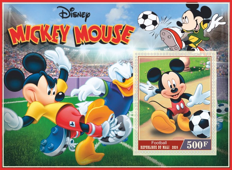 Stamps.Disney Mickey Mouse Baseball, Soccer 2024 year 6 sheets perforated  NEW