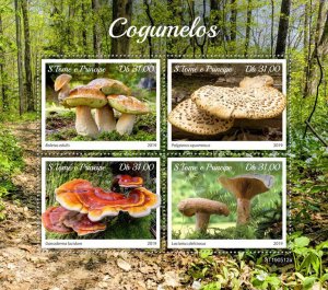 Sao Tome & Principe 2019 MNH Mushrooms Stamps Boletus Polyporus Fungi 4v M/S