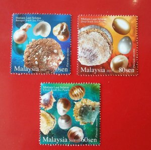 *FREE SHIP Malaysia Pearls 2015 Shell Decoration Marine Ocean Sea (stamp) MNH