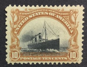 MOMEN: US STAMPS #299 VAR. SINKING SHIP MINT OG H LOT #41218