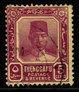 MALAYA TRENGGANU SG32 1926 5c PURPLE/YELLOW FINE USED