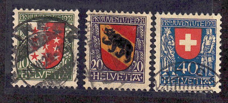 Switzerland #B18-B20, used, CV$54.00