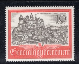 GERMANY 3rd REICH GENERALGOUVERNEMENT 64 UNLISTED PRINTING ERROR PERFECT MNH