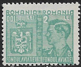 ROMANIA 1941 2L+2L AVIATION FUND REVENUE BFT.81 MLH