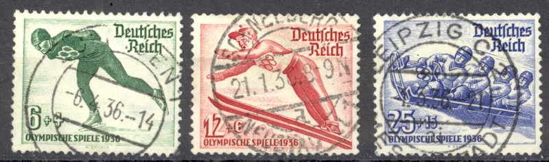 Germany Sc# B79-B81 Used 1935 Winter Sports