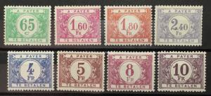 Belgium J54-61 postage due set mh