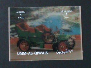 UMM AL QIWAIN-ANTIQUE CLASSIC CAR-MNH 3-D LARGE STAMP-HARD TO FIND-LAST ONE