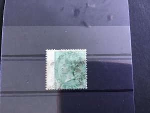 G.B. 1855 1 shilling green used stamp  R29655