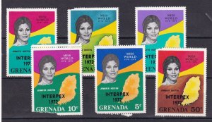 SA16d Grenada 1972 Philatelic Exhibition Interpex Miss World Overprinted stamps