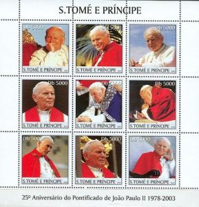 SAO TOME E PRINCIPE 2003 SHEET POPE JOHN PAUL st3304