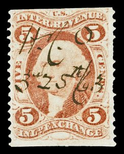 Scott R27b 5c Part Perf Inland Exchange Used F-VF Cat $6.75