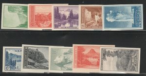 US #756-65 IMPERF PARKS MINT NEVER HINGED COMPLETE