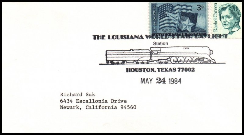 US Louisiana World's Fair Daylight Houston,TX 1984 Cancel Cover