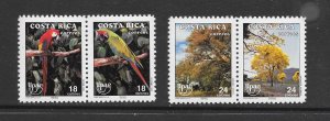 BIRDS - COSTA RICA #433-6  PARROTS & TREES  MNH