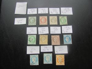 FRANCE 1870-73 USED SC 50-59 SET+ $115 VF (241)