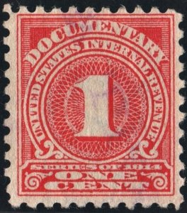 R207 1¢ Documentary Stamp (1914) Used