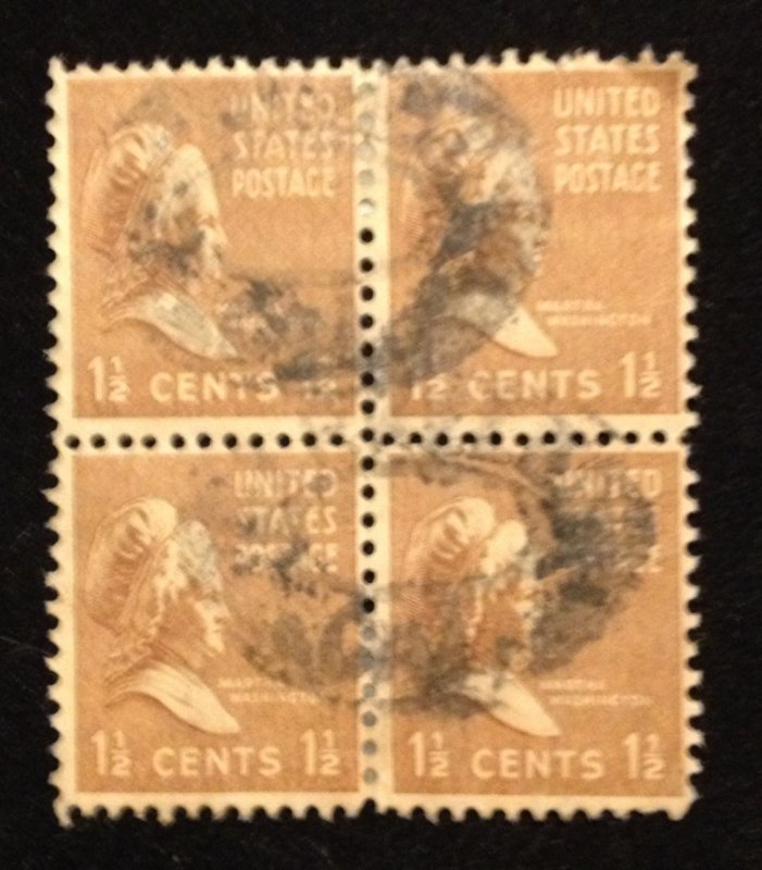 US Sc 805 Used Zip Block Of Four F-VF