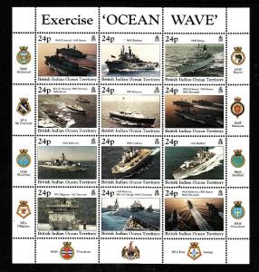 BIOT-Sc#196-unused NH sheet-Ships-Naval Exercise-1997-