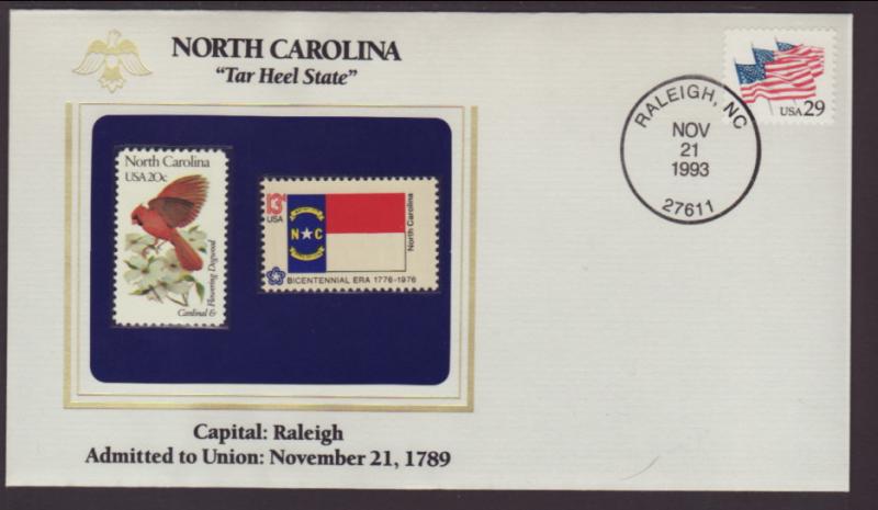 US North Carolina State Flag,Bird and Flower Cover BIN