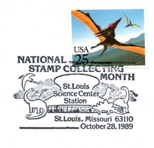 US SPECIAL PICTORIAL POSTMARK COVER ST. LOUIS SCIENCE NAT'L STAMP COLLECTING