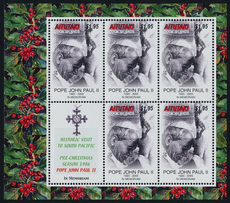 Aitutaki 538 sheet MNH Pope John Paul II