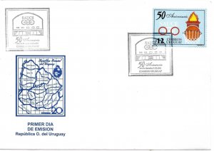 URUGUAY 2001 SAUCE BASKETBALL TEAM 50TH ANNIVERSARY SPORTS FIRST DAY COVER