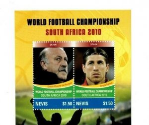 Nevis 2010 - World Cup Soccer Football - Souvenir Stamp Sheet Scott #1641 - MNH