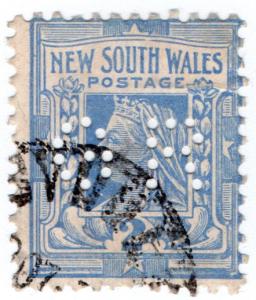 (I.B) Australia - NSW Postal : 2d Blue (SG 336) GR perfin