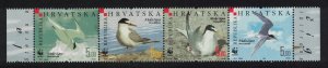 Croatia Birds WWF Little Tern Strip of 4v 2006 MNH SC#621 a-d SG#854-857