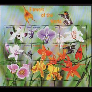 GUYANA 1999 - Scott# 3386 Sheet-Orchids NH