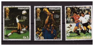 PARAGUAY 1982 Soccer Football  3  values set CTO