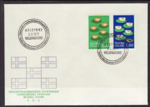 Finland 593-594 Water Lilies 1977 U/A FDC