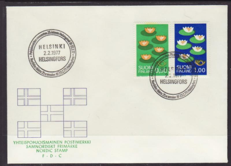 Finland 593-594 Water Lilies 1977 U/A FDC