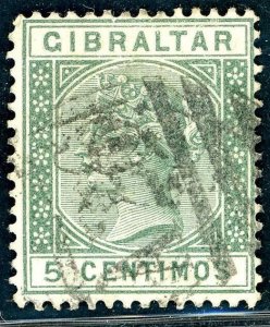 Gibraltar -1889 5c SG 22 Used GIBRALTAR A26 POSTMARK (003255)