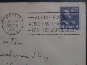 ​UNITED STATES-1938 SC# 807- 85 YEARS OLD-THOMAS JEFFERSON COVER-FANCY CANCEL