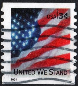 SC#3550 (34¢) United We Stand Coil Single (2001) Used