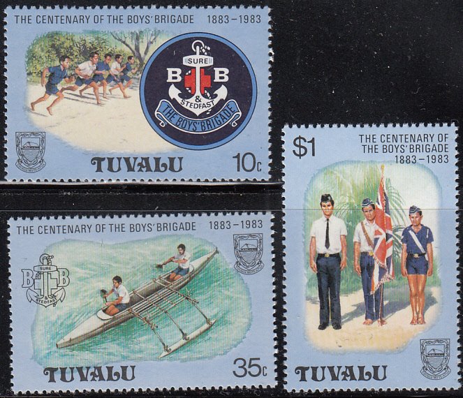 Tuvalu 1983 MNH Sc #204 to #206 Set of 3 Centenary of Boys' Brigade