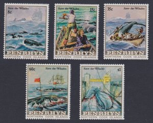 Penrhyn Whale Conservation 5v 1983 MNH SG#290-294